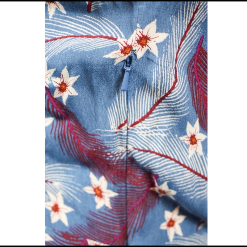 & Other Stories Blue Floral Faux Wrap Mini Dress 4 - Picture 4 of 10